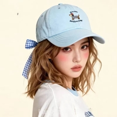 Mũ Lưỡi Trai Thêu Cún Thắt Nơ 17355