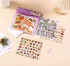 Set 2 Tấm Sticker Đồ Ăn 21*22cm Kèm Nhíp 17798