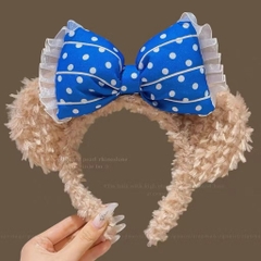 Cài Tóc Tai Gấu Nơ Xanh Chấm Bi Disney 17382