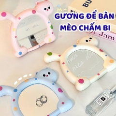 Gương Để Bàn Hình Mèo Vẫy Đuôi Chấm Bi 16441