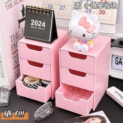 Kệ 3 Ngăn Mini Hồng Đơn Giản Chữ Nhật Đứng 16104