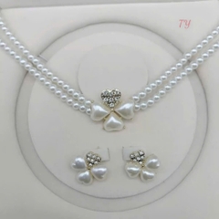 Bông Tai Cỏ 4 Lá Đính Đá & Ngọc Trai PVN16465