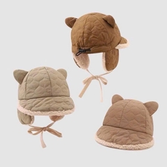 Mũ Dù Phối Lông Bịt Tai Cho Bé Kèm Dây Cột 16639