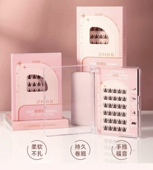 Hộp Mi Giả Tách Sợi Sẵn Keo 6 Hàng Hộp Hồng 17856