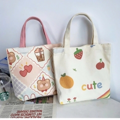 Túi Tote Vải Canvas In Hình Đủ Mẫu 32Cm Không Khoá Kéo 17674