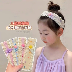 Miếng Dán Tóc Mái Vải Đủ Mẫu Kèm Charm Dáng Băng Đô Cài Dài 17711