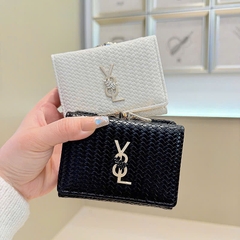 Ví Đựng Tiền Da Đẹp Chéo Dạng Gấp Gọn YSL Hoa 17489