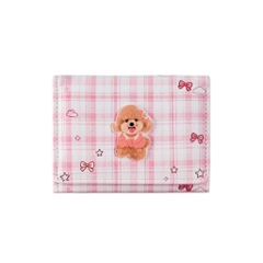Ví Da Đựng Tiền Dạng Gấp Gọn Caro Charm Cún 17858