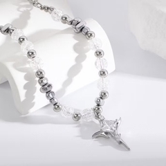 Dây Chuyền Chữ Thập Đính Đá , Ngọc Đá Unisex Titan 16280