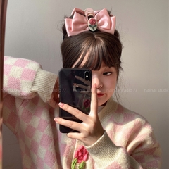 Kẹp Tóc Nhựa Phối Nơ Charm Hoa Hồng Xinh 9937