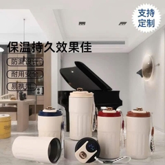 Bình Giữ Nhiệt Nhựa Hiển Thị Nhiệt Độ Quai Dây Coffee 17324