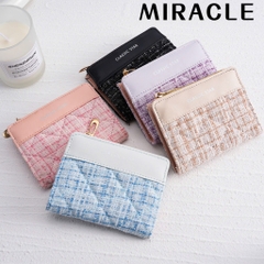 Ví Nữ Ngắn Vải Dạ Classic Star Gấp Đôi Khoá Kéo 16394