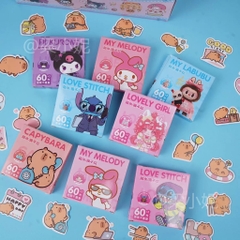 Hộp 60 Hình Dán Sticker Hoạt Hình Đủ Mẫu 17113