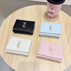 Ví Đựng Tiền Da Đẹp Chéo Dạng Gấp Gọn YSL Hoa 17489