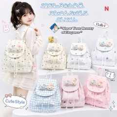 Balo Mini Dây Rút Cute Đính Charm Gấu Bông Cute 17818