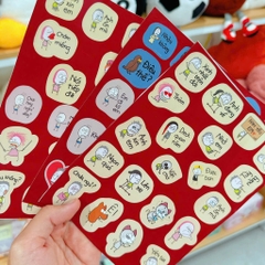 Set 2 Tấm Sticker Meme Đỏ Hài Hước 16783
