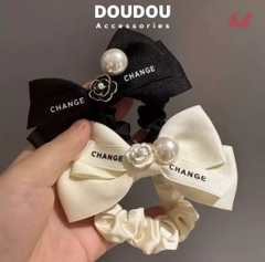 Cột Tóc Nhún Vải Nơ Hoa Trà Change Đính Trai 16600