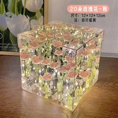 Đèn Led Hoa Hồng Hộp Mặt Kính Làm Đèn Ngủ 15229