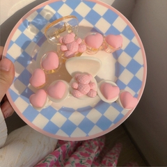 Kẹp Tóc Nhựa Gấu 4 Tim Thời Trang 8977