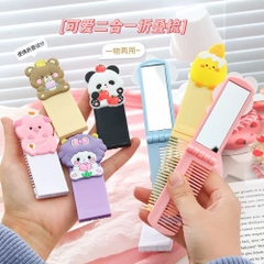 Gương Lược Gấp Gọn Hoạt Hình 2in1 Charm Thú 17874