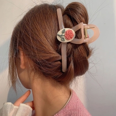 Kẹp Tóc Nhựa Cung Charm Hoa Hồng Xinh 9990