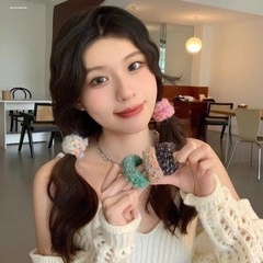 Set Ống 10 Cột Tóc Lông Xù Bản To Màu Sắc 15490