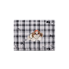 Ví Da Đựng Tiền Dạng Gấp Gọn Caro Charm Cún 17858