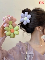 Kẹp Tóc Nhựa Cung 8cm Bông Hoa Vải 6 Cánh Cute 17521