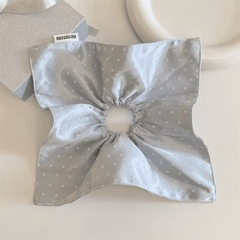 Cột Tóc Vải Scrunchies Vải Bóng Dạng Vuông Chấm Bi Trơn To 17689