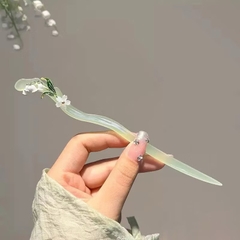 Trâm Cài Tóc Nhựa Xanh Lá Phong Cách Trung Hoa 16541