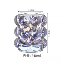 Lọ Ống Đựng Cọ Vân Bi Tròn Nổi Trong Suốt 17002