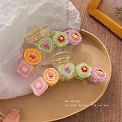 Kẹp Tóc Nhựa Cung Charm Tim Hoa Xinh 10105