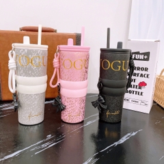 Ly Giữ Nhiệt Nắp Nhựa VOGUE 710Ml Có Quai Xách 16246