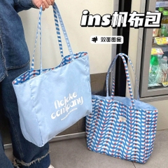Túi Vải Tote 2 Mặt Hoạ Tiết Sóng Chấm Bi Da Báo 17879