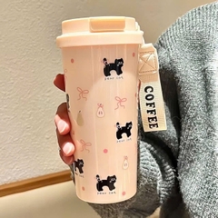 Bình Nước Hoạ Tiết Hoạt Hình Đủ Mẫu Dạng Cafe 500ml 15707