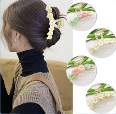 Kẹp Tóc Nhựa Cung Đính 5 Hoa Sứ Mini Xinh 12828