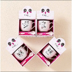 Cốc Ly Sứ Mini Kèm Muỗng Hoạt Hình Đủ Mẫu 16439