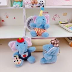 Móc Khóa Gấu Bông Chú Voi Xanh Mặc Đồ 15524