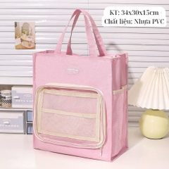 Túi Học Thêm Vải Dù Dáng Dọc Trơn Mặt Kính Trước 15717