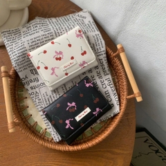 Ví Ngắn Đựng Tiền Da Đẹp Cherry Bow 17536