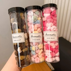 Ống 100 Dây Buộc Tóc Thun Mini 5 Cánh Trơn 16617