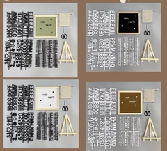 Bộ Bảng Gỗ Gắn 100 Chữ Kèm Đế Dùng Trang Trí 25*25cm 16568