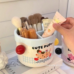 Ống Kệ Đựng Bút 3 Ngăn Tròn Cute Puppy, Sweet Cat 16653