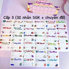 Bộ 32 Tem Nhãn Dán Sách Vở Cute 18002