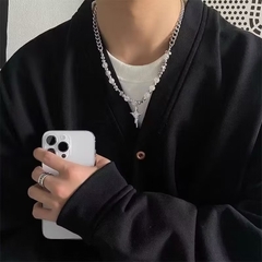 Dây Chuyền Chữ Thập Đính Đá , Ngọc Đá Unisex Titan 16280