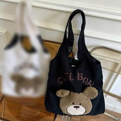 Túi Tote Dạng Bầu Gấu Lông Xù Mịn Nổi Bên Ngoài 17495