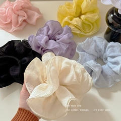 Cột Tóc Scrunchies Viền Bèo 4 Lớp Trơn Vải Nhăn 15354