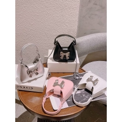 Túi Xách Mini Cầm Tay Đeo Chéo Nơ Bạc Cute Cho Bé 16605
