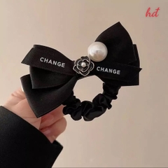 Cột Tóc Nhún Vải Nơ Hoa Trà Change Đính Trai 16600