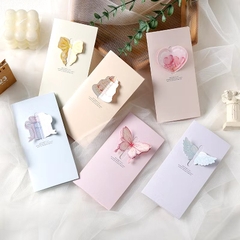 Thiệp Dài Gấp 3 Họa Tiết Nổi Có Kẻ Ngang 15608